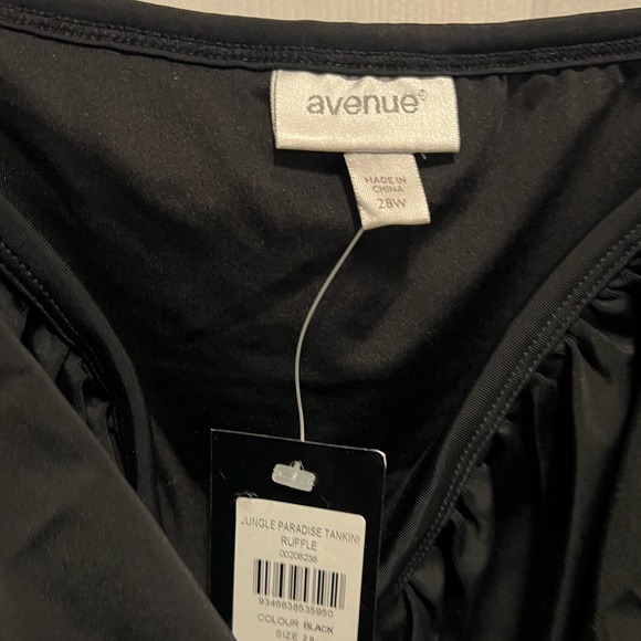 42 AVENUE Ruffle Tankini Top - black retails $89.00 NWT size 28 - Picture 4 of 11